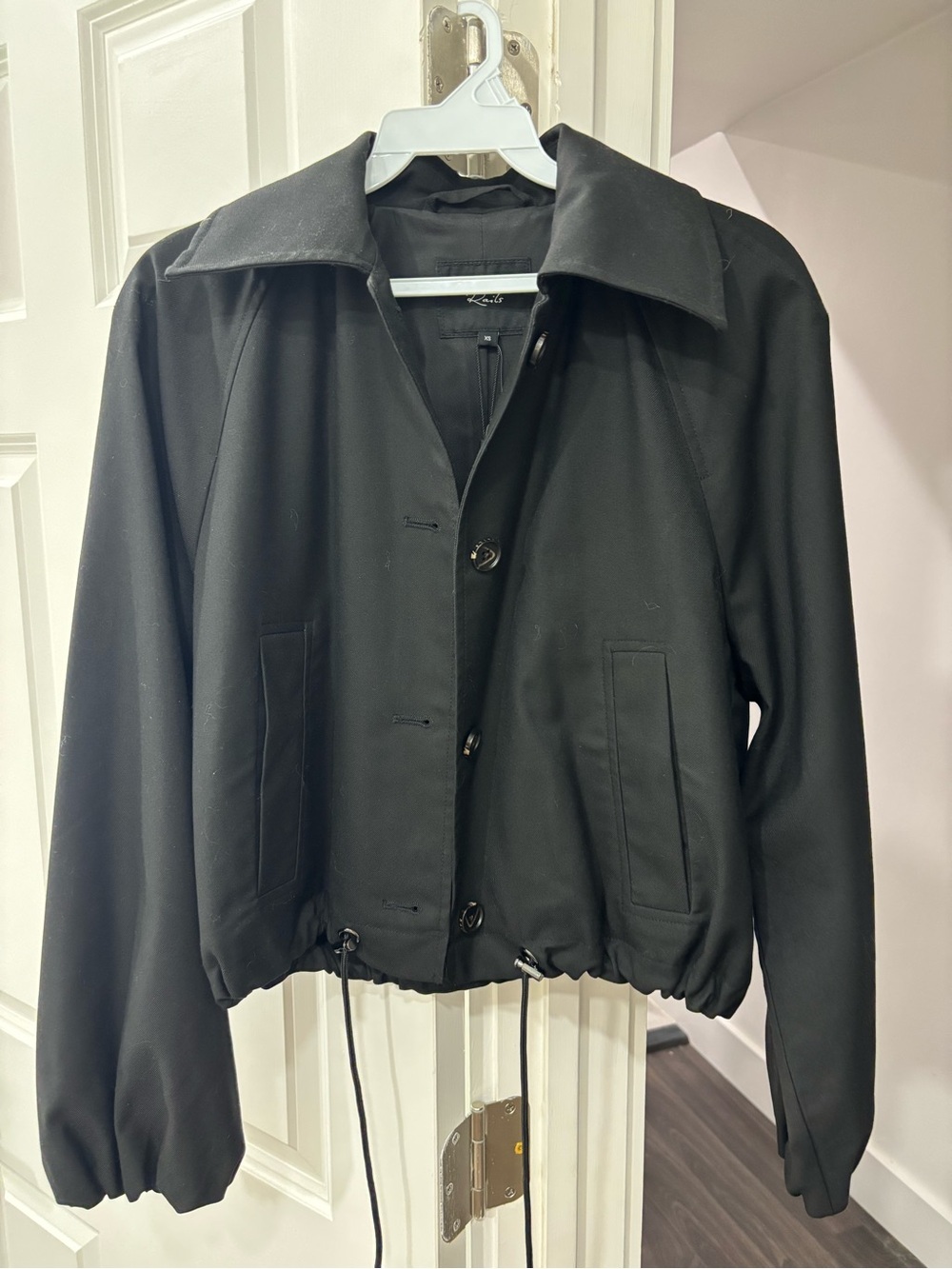 Rails Black Bomber Jacket with Drawcord Hem